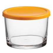 Банка стеклянная с крышкой для хранения закваски (оранжевая крышка) / 220 мл