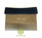 Скребок пекарский стальной с пластиковой ручкой, для работы с тестом (148х115)