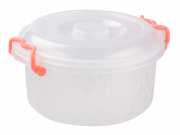 Контейнер круглый пластиковый для пищевых продуктов с ручками / 8 л