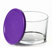 Банка стеклянная с крышкой для хранения закваски (сиреневая крышка) / 220 мл