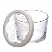 Банка стеклянная с крышкой для хранения закваски (белая крышка) / 220 мл